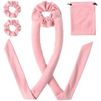 3-Piece Hair Rollers - Curling Iron for Women - Includes Storage Bag - Creates Long-Lasting Curls Without Heat (Pink)