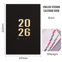 Agenda 2026 - Daily Agenda - A5 Format - 1 Day per Page - 304 Pages - [Black] - Hardcover