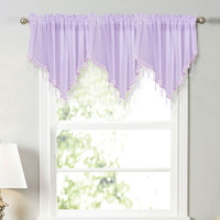 Sheer Beaded Semi Voile Solid Vintage Valances Rod Pocket Curtains for Window Garden Bedroom Kitchen Cafe Farmhouse,Floral Sheer Lace Shade Window Cur