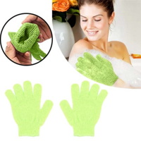Exfoliating Gloves,1 Pair /2 Pcs, Skin Exfoliator for Body, Bath/Scrub Gloves, Shower Accessories for Women, Exfoliation Mitt, Green, 5.9x7.28 5.9" x 