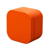 Tea box - Square tin container, tea caddy, metal candy box