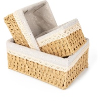 Storage Basket - Basket Set - Wicker Basket - Woven Basket - Cabinet Basket - Bathroom Basket - Storage Box - Drawer Organizer - Living Room - Bedroom
