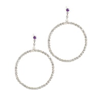 Heaven Costumes Large Sparkly Diamante Hoop Costume Earrings