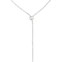 Heaven Costumes Sparkly Silver Diamante Drop Costume Necklace