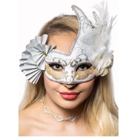 Heaven Costumes Silver Gold Fan Masquerade Mask