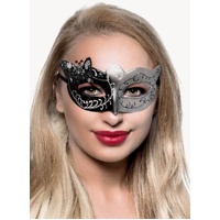Heaven Costumes Butterfly Venetian Masquerade Mask Black Silver