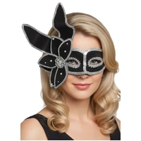 Heaven Costumes Leaf Black Silver Masquerade Mask Luxury