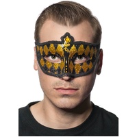 Heaven Costumes Harlequin Black Gold Glitter Venetian Mask