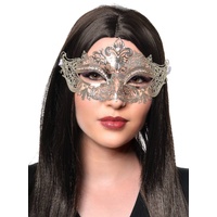 Heaven Costumes Silver Metal Rhinestone Lacework Masquerade Mask