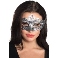Heaven Costumes Silver Cut Out Masquerade Mask with Rhinestones