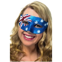 Heaven Costumes Australian Flag Glitter Masquerade Mask