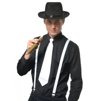 Heaven Costumes White Gangster Costume Suspenders Roaring 20s