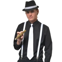 Heaven Costumes 1920s White Satin Gangster Costume Tie