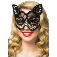 Heaven Costumes Black Lace Cat Face Luxury Masquerade Mask