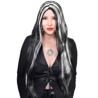Heaven Costumes Black White Streaked Halloween Costume Wig