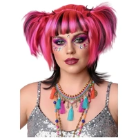 Heaven Costumes Messy Pigtails Pink and Black Womens Wig