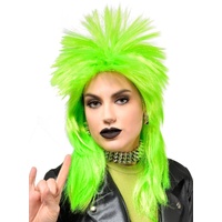 Heaven Costumes Neon Green 1980s Punk Rocker Womens Wig