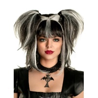 Heaven Costumes Messy Pigtails Black and White Womens Wig