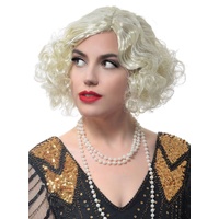 Heaven Costumes Short Curly Blonde 1920s Flapper Womens Wig
