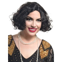 Heaven Costumes Short Curly Black 1920s Flapper Womens Wig