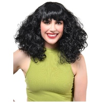 Heaven Costumes Disco Star Curly Black 70s Womens Costume Wig