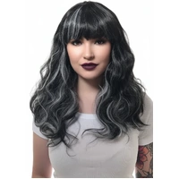Heaven Costumes Gothic Black & White Womens Halloween Costume Wig