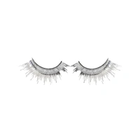 Heaven Costumes Long Metallic Silver Tinsel False Eyelashes
