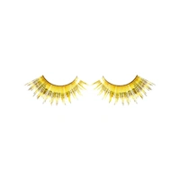 Heaven Costumes Long Metallic Gold Tinsel False Eyelashes