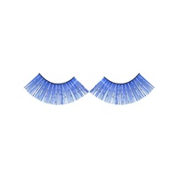 Heaven Costumes Long Blue False Eyelashes with Silver Tinsel