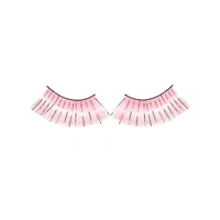 Heaven Costumes Long Light Pink False Eyelashes with Silver Tinsel