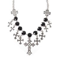 Heaven Costumes Gothic Crosses Black Jewelled Necklace