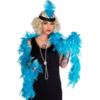 Heaven Costumes Two Tone Aqua Feather Boa Costume Accessory
