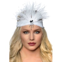 Heaven Costumes Gatsby White Feather Flapper Headband