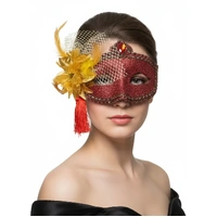 Heaven Costumes Celebration Red Glitter Masquerade Mask