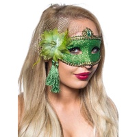 Heaven Costumes Celebration Green Glitter Masquerade Mask