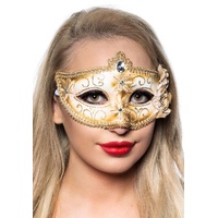 Heaven Costumes Edwardian White & Gold Masquerade Mask