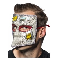 Heaven Costumes Medieval Silver Masquerade Mask Men