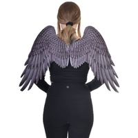 Heaven Costumes Feather Print Black and Grey Angel Wings