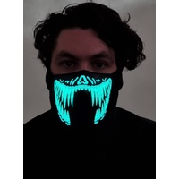 Heaven Costumes Reptile Yellow Green Teeth Light Up Sound Mask