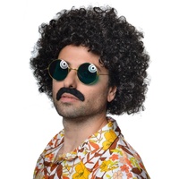 Heaven Costumes 1970s Detective Black Afro Mens Costume Wig