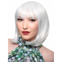 Heaven Costumes Short White Bob Deluxe Womens Wig with Fringe