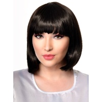 Heaven Costumes Short Black Bob Womens Wig with Fringe