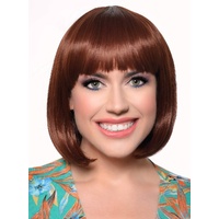 Heaven Costumes Short Chocolate Brown Bob Wig Heat Resistant Fringe