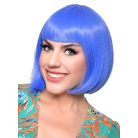 Heaven Costumes Short Cobalt Blue Heat Resistant Bob Wig with Fringe