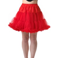 Heaven Costumes Fluffy Red Thigh Length Plus Size Petticoat XL
