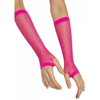Heaven Costumes Hot Pink Adults Long Fishnet Costume Gloves