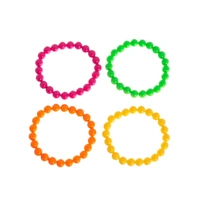 Heaven Costumes Neon Beaded 1980s Bracelets 4 Pack