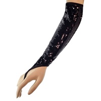 Heaven Costumes Plus Size Black Sequinned Fingerless Gloves