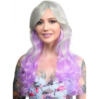 Heaven Costumes Ainsley Silver and Purple Long Wavy Womens Wig