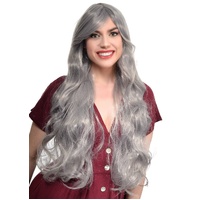 Heaven Costumes Tatiana Extra Long Wavy Silver Womens Wig